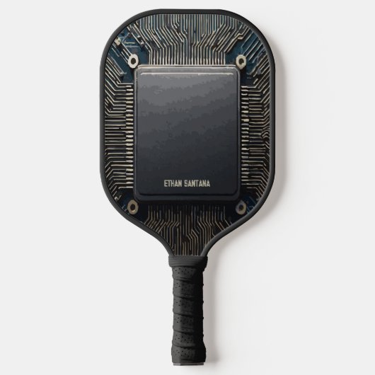 Aangepast technisch circuitprint CPU-moederbord on Pickleball Paddle (Voorkant)
