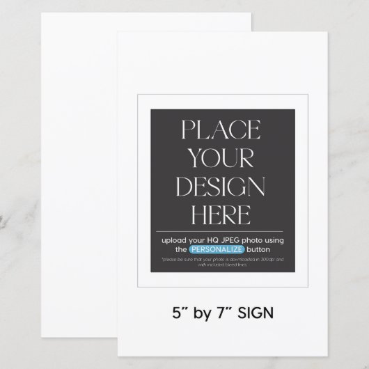 Aangepast teken - 5.5x8.5 in geschikt voor 5x7in l (Voorkant / Achterkant)