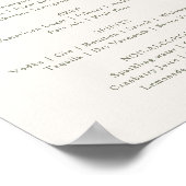 Aangepast teken Monogram Bruiloft Drinken Menu Gro Poster (Hoek)