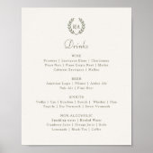 Aangepast teken Monogram Bruiloft Drinken Menu Gro Poster (Voorkant)