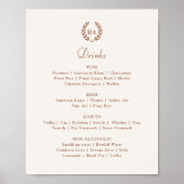 Aangepast teken Monogram Bruiloft Drinken Menu Her Poster (Voorkant)