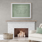 Aangepast teken Upload je eigen woorden Sage Green Poster