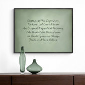 Aangepast teken Upload je eigen woorden Sage Green Poster