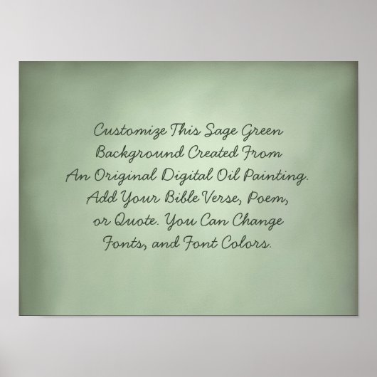 Aangepast teken Upload je eigen woorden Sage Green Poster (Voorkant)