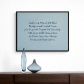 Aangepast teken Upload uw eigen woorden lichtblauw Poster