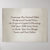 Aangepast teken Upload uw eigen woorden Neutraal W Poster (Voorkant)