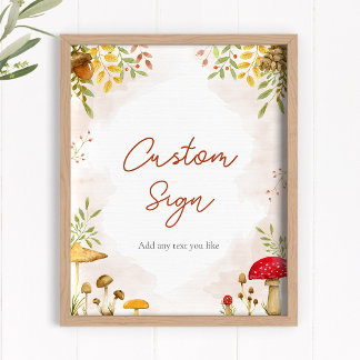 Aangepast teken voor baby shower Woodland Poster