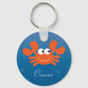 Aangepast teken voor Cute Crab Cancer Zodiab Sign Sleutelhanger
