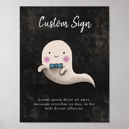 Aangepast teken voor kleine boogjongen Ghost Baby Poster (Voorkant)