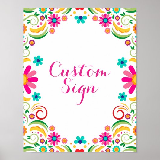 Aangepast teken voor Mexicaans Floral Fiesta-Baby Poster (Voorkant)