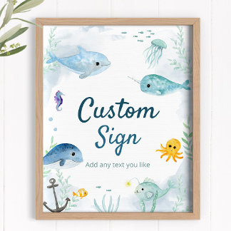 Aangepast teken voor onder-het-zee Partij Poster