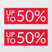 Aangepast %-teken voor verkoop rode vensterkoppeli raamsticker (Vel)