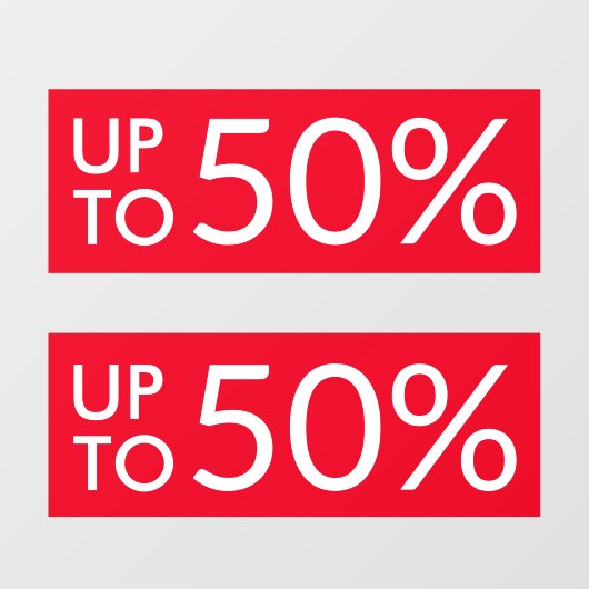 Aangepast %-teken voor verkoop rode vensterkoppeli raamsticker (Vel)