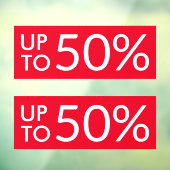 Aangepast %-teken voor verkoop rode vensterkoppeli raamsticker (Vel 3)