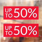Aangepast %-teken voor verkoop rode vensterkoppeli raamsticker (Vel 2)