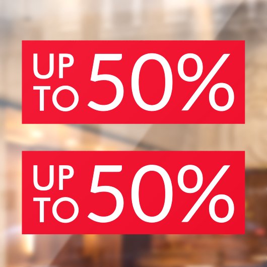 Aangepast %-teken voor verkoop rode vensterkoppeli raamsticker (Vel 2)