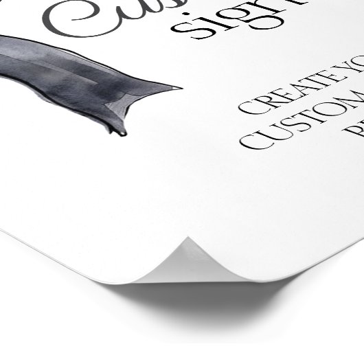 Aangepast Teken Zwarte boog Frans vrijgezellenfees Poster (Hoek)