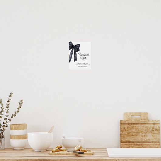 Aangepast Teken Zwarte boog Frans vrijgezellenfees Poster (Keuken)