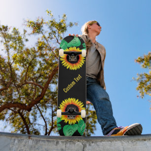 Aangepast tekenskateboard met zonnebloemen persoonlijk skateboard