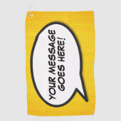 Aangepast tekst spraakballon leuk stripboek golfhanddoek (Voorkant)