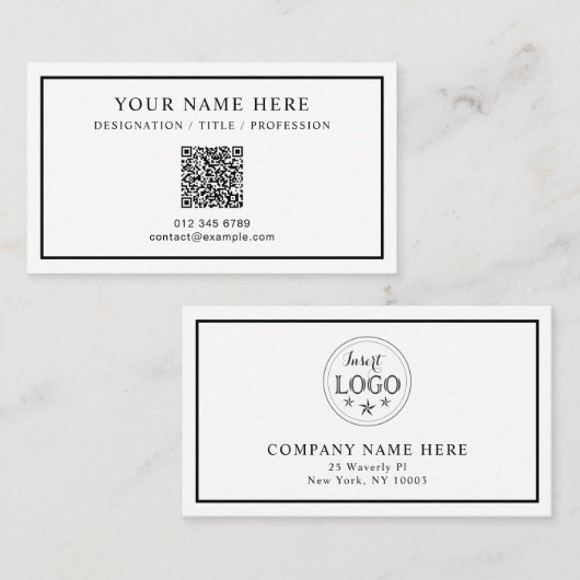 Aangepast tekst Visitekaartje met een formeel tint (Voorkant / Achterkant)