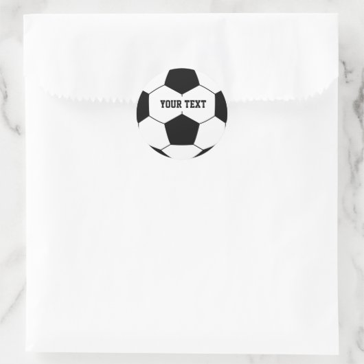 Aangepast tekst Voetbal Ronde Sticker (Tas)