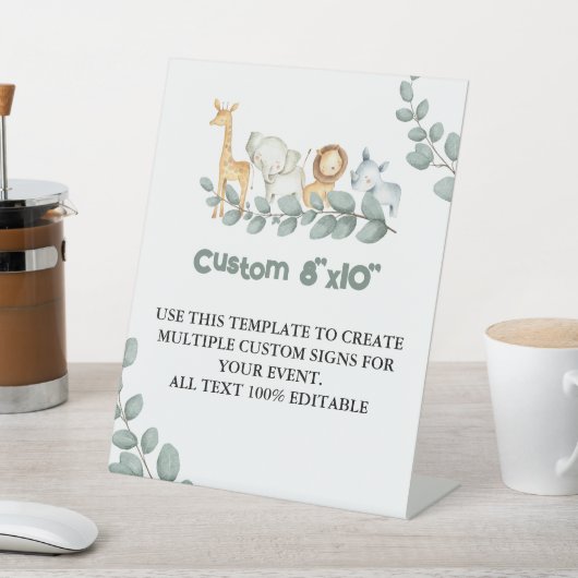 Aangepast tekstBaby shower Wilde één voetstuk Reclamebord Met Voetstuk (Insitu)