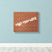Aangepast tekstcanvas Druk bruin brrick-ontwerp af Canvas Afdruk (Insitu (Houten vloer))