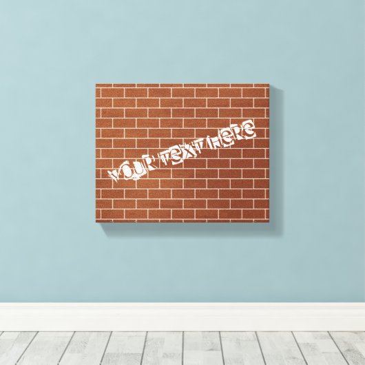 Aangepast tekstcanvas Druk bruin brrick-ontwerp af Canvas Afdruk (Insitu (Houten vloer))