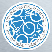 Aangepast tekstfietsenblauw ronde sticker