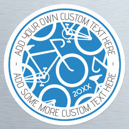 Aangepast tekstfietsenblauw ronde sticker