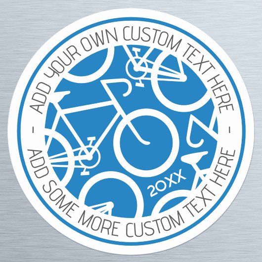Aangepast tekstfietsenblauw ronde sticker