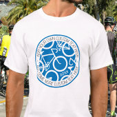 Aangepast tekstfietsenblauw t-shirt