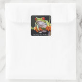 Aangepast tekstformaat vierkante sticker (Tas)