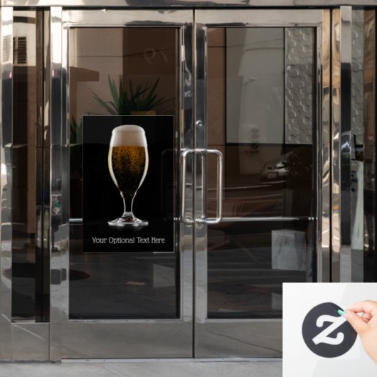 Aangepast tekstglas voor bier raamsticker (Kantoordeur)