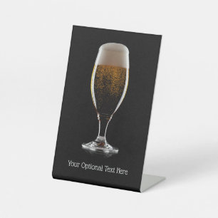 Aangepast tekstglas voor bier reclamebord met voetstuk
