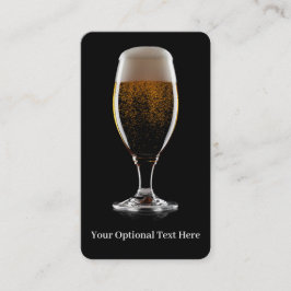 Aangepast tekstglas voor bier visitekaartje