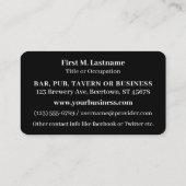 Aangepast tekstglas voor bier visitekaartje (Achterkant)