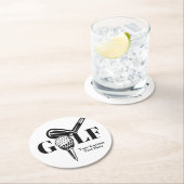 Aangepast tekstGolf Ronde Kartonnen Onderzetter (Insitu)