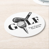 Aangepast tekstGolf Ronde Kartonnen Onderzetter (Gebogen)