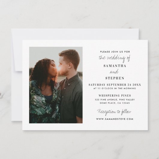 Aangepast teksthandgeschreven script 2-fotohuwelij kaart (Achterkant)