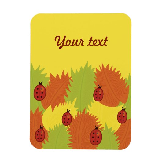 aangepast tekstherfst leest en ladybugs-patroon magneet (Verticaal)