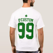 Aangepast tekstnummer Groene Klaver St Patrick's D T-shirt (Achterkant)