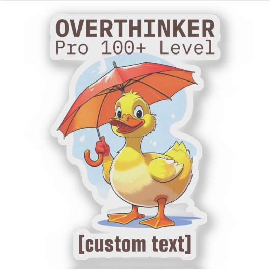 Aangepast tekstoverdenkerontwerp sticker (Voorkant)