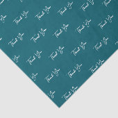 Aangepast tekstpatroon Bedankt Blauwgroen Tissuepapier (Detail)