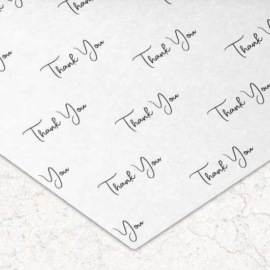 Aangepast tekstpatroon bedankt tissuepapier