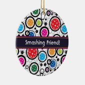 Aangepast tekstpatroon met Pickleballen Keramisch Ornament (Rechts)