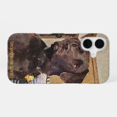Aangepast tekstprofiel labrador reever iPhone 16 hoesje (Achterkant horizontaal)