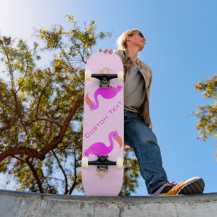 Aangepast tekstskateboard - Roze lamingos Persoonlijk Skateboard