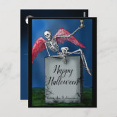  aangepast tekstskelet op Tomb Halloween Briefkaart (Voorkant / Achterkant)